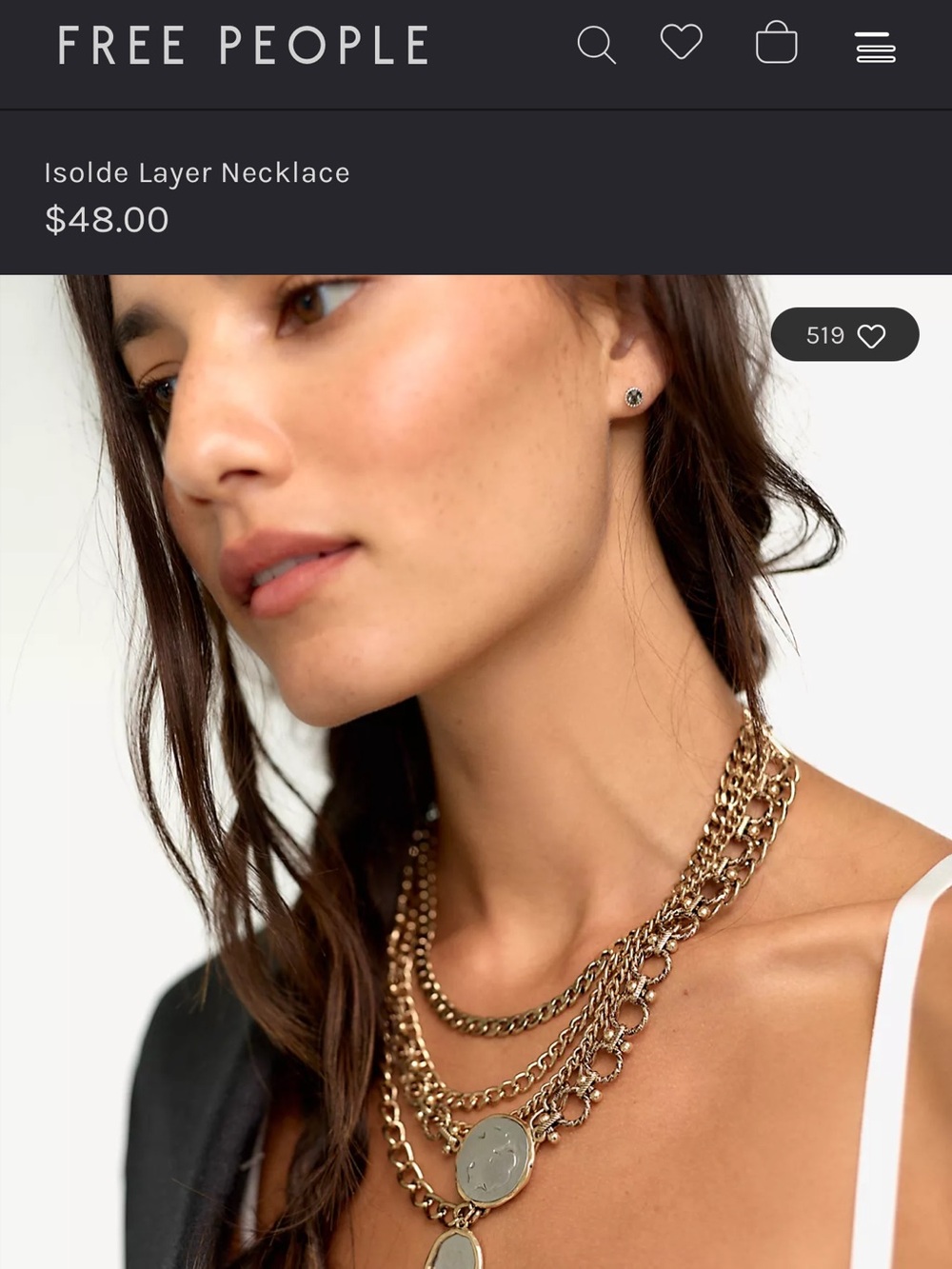Free People Gold Multi-Layer Coin Necklace